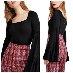 NWT|Free People Babetown Bell Sleeve Top